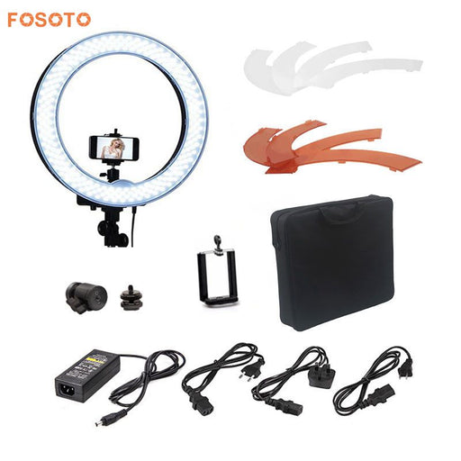 fosoto 18" RL-18 Photography Video Studio 240 LED 5500K Dimmable Diital Camera Photo Phone Ring Light Lamp With Plastic Color