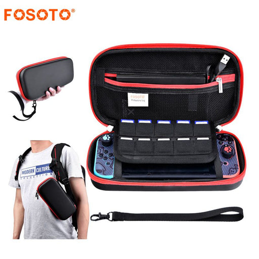 fosoto Nintend Switch Game Bag Storage Case Gamepad Protect Box&Handle For Nintendo Switch Hard Protective Portable Carrying Bag