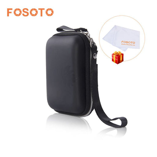 fosoto New Portable Mini Hard Storage Bag Shoulder Strap EVA/PU Bags for Earphone Headphone SD Cards Cable Cord Wire Coin Purse