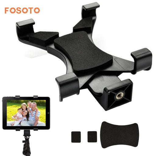 fosoto Flexible Tablet Holder Mount Adapter For Ipad Tripod Smartphone (4.8 - 7.8 Inch Adjustable Width) For iPad mini 4 3 2 1